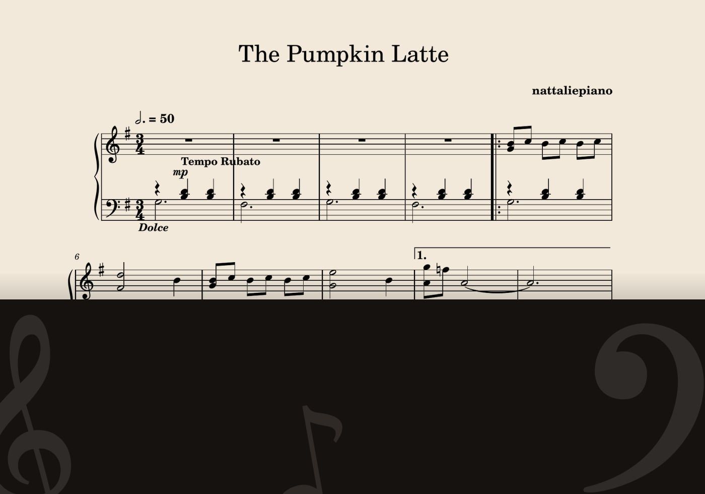 Pumpkin Latte — score preview